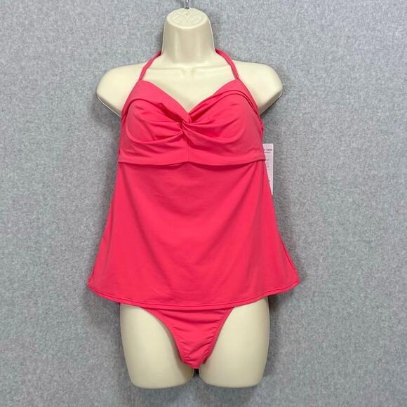 Athleta Hampton Tankini Top 38 B/C Bikini Bottom Size L Swimsuit 2pc UPF 50+ - Picture 1 of 16